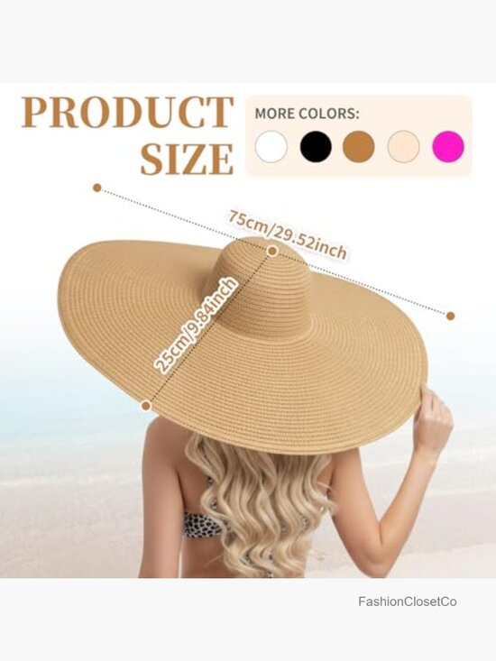 Wide Brim Sun Hat with UPF 80+, Packable Foldable Floppy Beach Hat main image 5